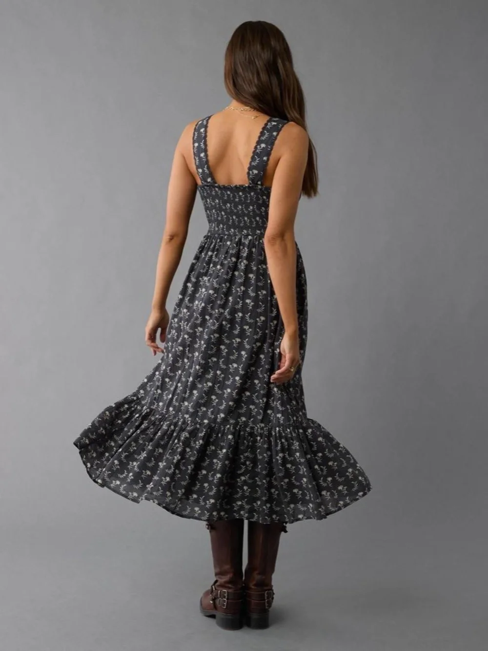 American Eagle AE corset midi dress prairie boho cottagecore sundress - Picture 2 of 8